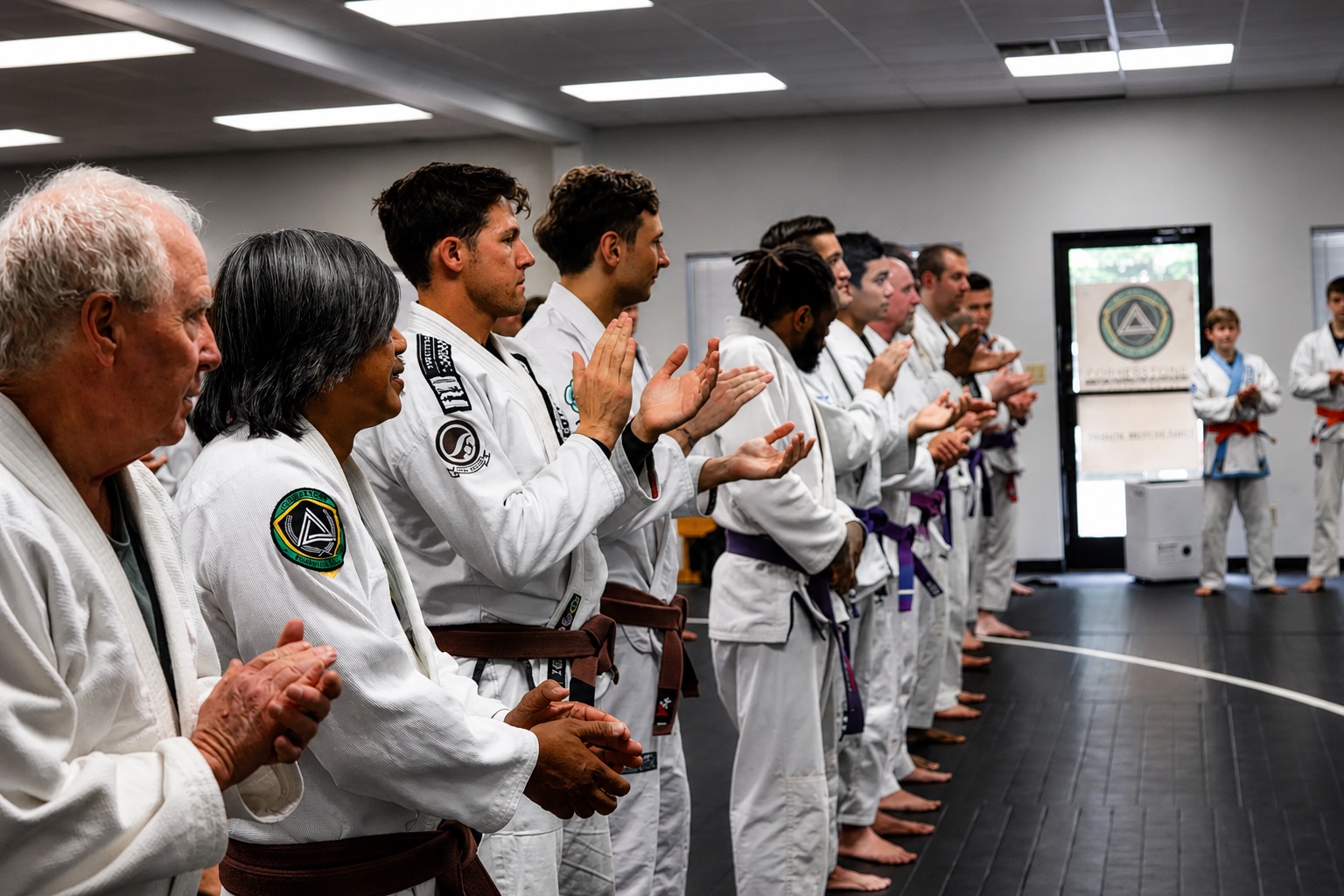 Cornerstone BJJ Students Clapping