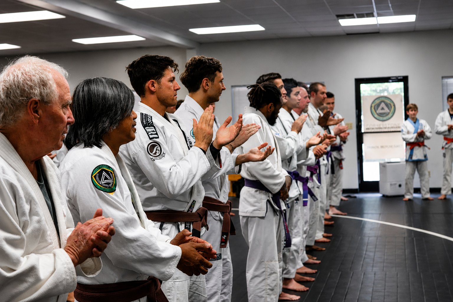 Cornerstone BJJ Students Clapping